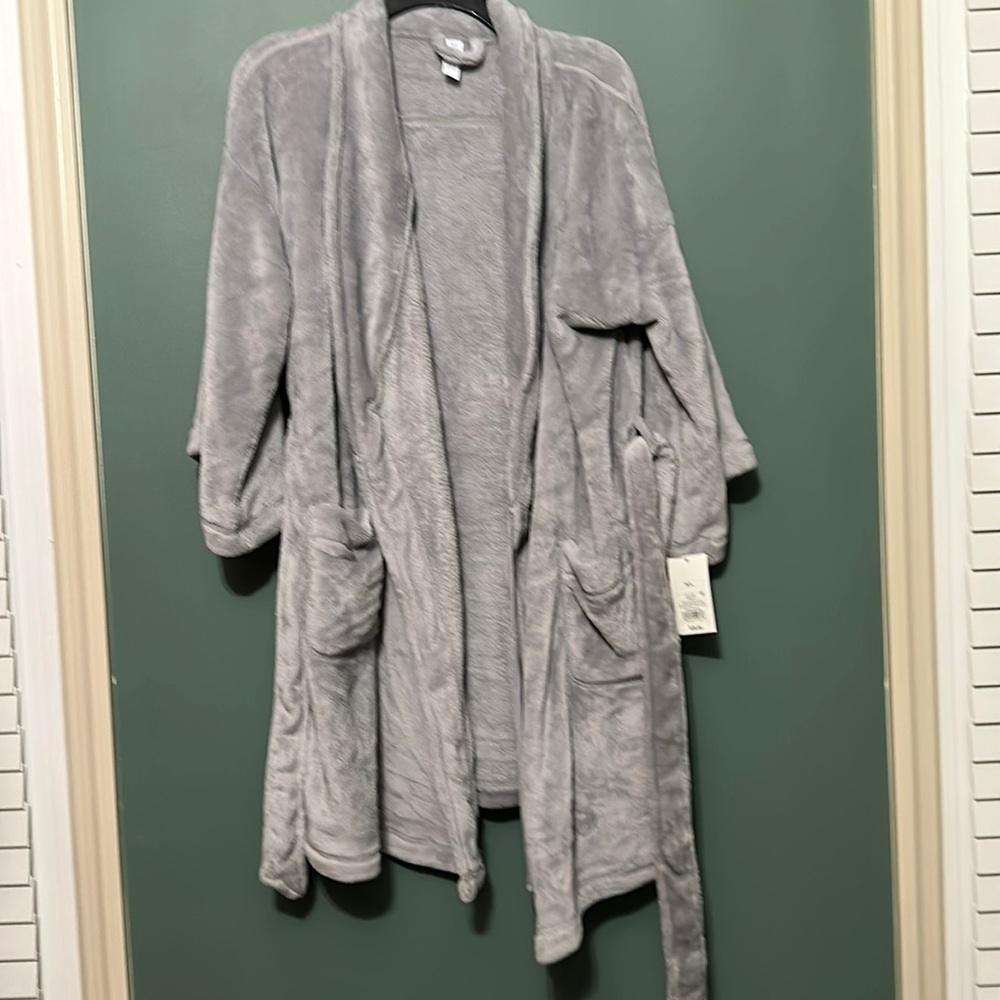 Soft, warm light gray spa robe